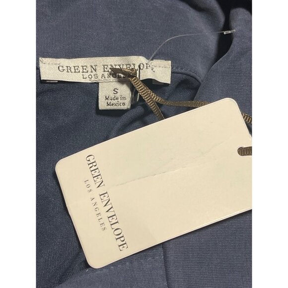 Green Envelope Los Angeles Button-Down Sleeveless Blouse Womens S Dark Blue - Picture 4 of 5
